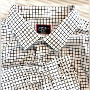 UNTUCKit Men's Long Sleeve Button-Up Sz 2XL Slim White Cotton Wrinkle Free
